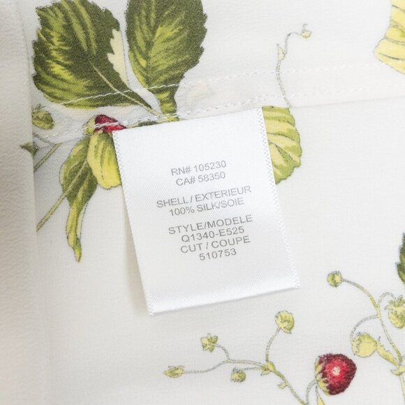 Equipment 100% Silk Blouse White Floral Botanical Print Long Sleeve Small - Picture 12 of 13
